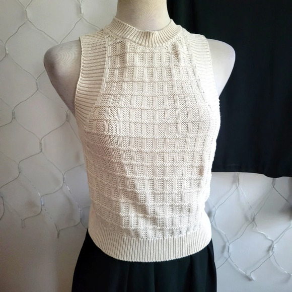 Jake's Studio Sleeveless Knit Tank / Alabaster / Size Small - Picture 1 of 5